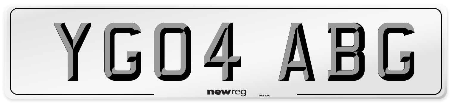 YG04 ABG Number Plate from New Reg